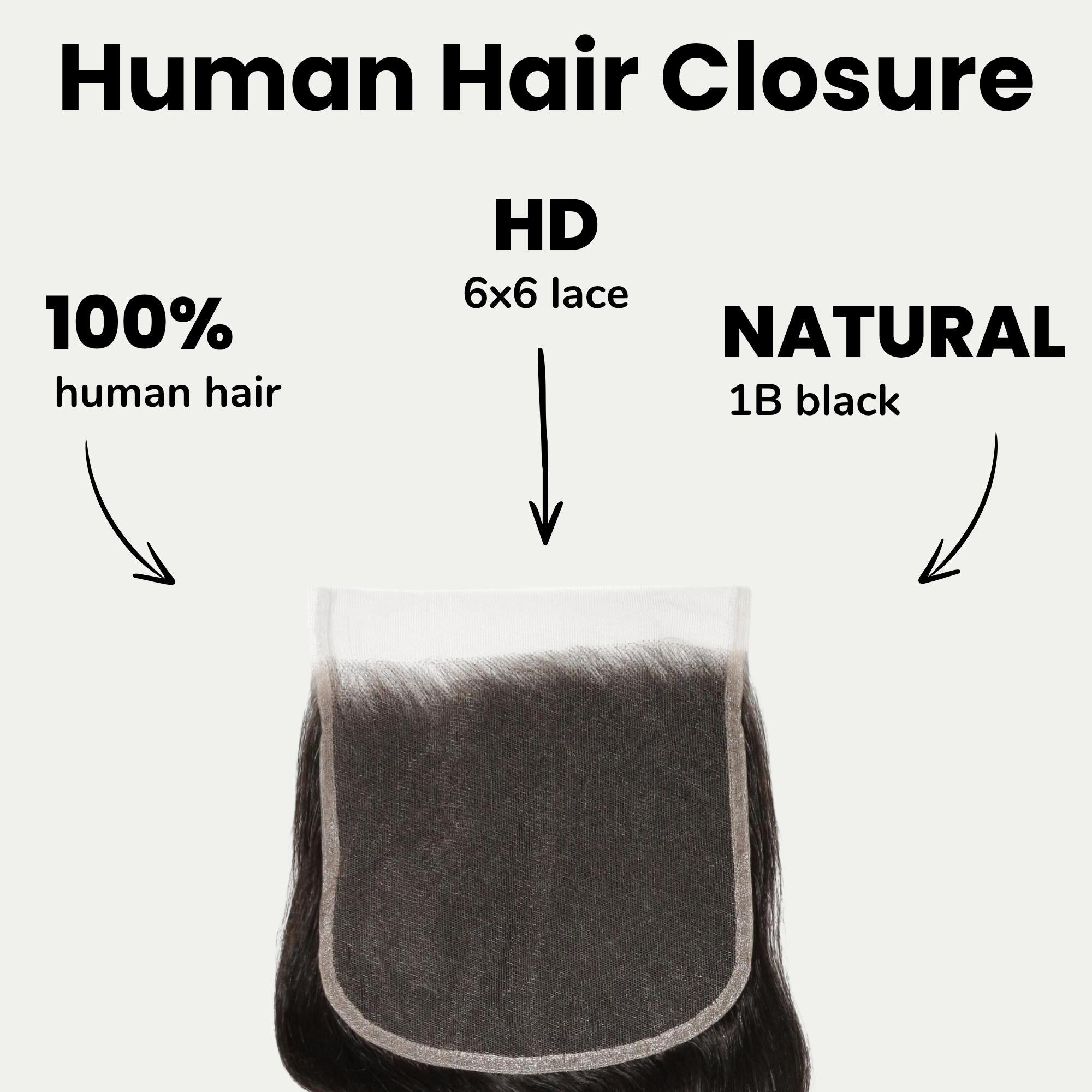 Body Wave 6x6 HD Lace Human Hair Closure